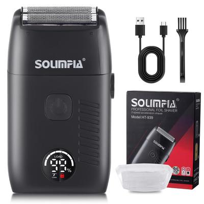 Электробритва для мужчин, аккумуляторная бритва со светодиодной подсветкой, компактная бритва для лица, беспроводная портативная дорожная электробритва