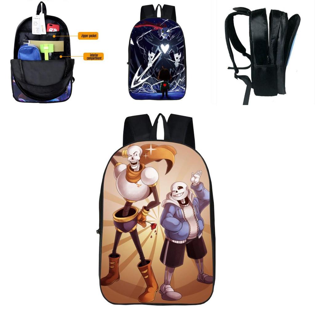Прочный 17-дюймовый рюкзак Undertale Sans для детей с регулируемыми лямками и стильным дизайном
