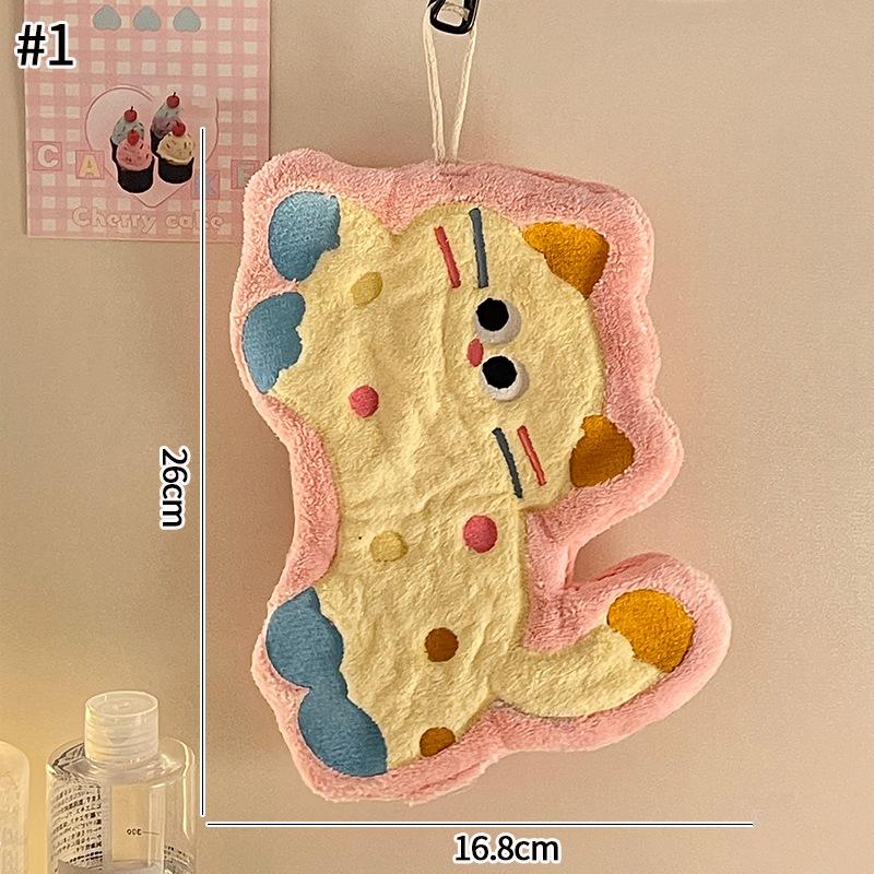 Cartoon Kawaii Kitten Hand Towel Super Absorbent Washing Hand Cloth Kitchen Bathroom Wall Hanging Towels Soft Handkerchief Rag