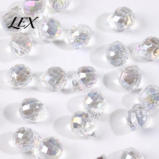 Crystal Beads for Ornaments Faceted Teardrop Glass Beads, Water Drop Loose Spacer Top Drilled DIY Earring Necklace Components Sun Catcher, Bracelet