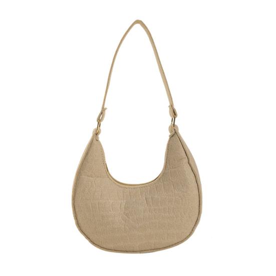 Women's Small Hobo Bag Retro Crescent Shoulder Bag Solid Color Felt Casual Phone Purse for Daily Outings Work Travel Parties