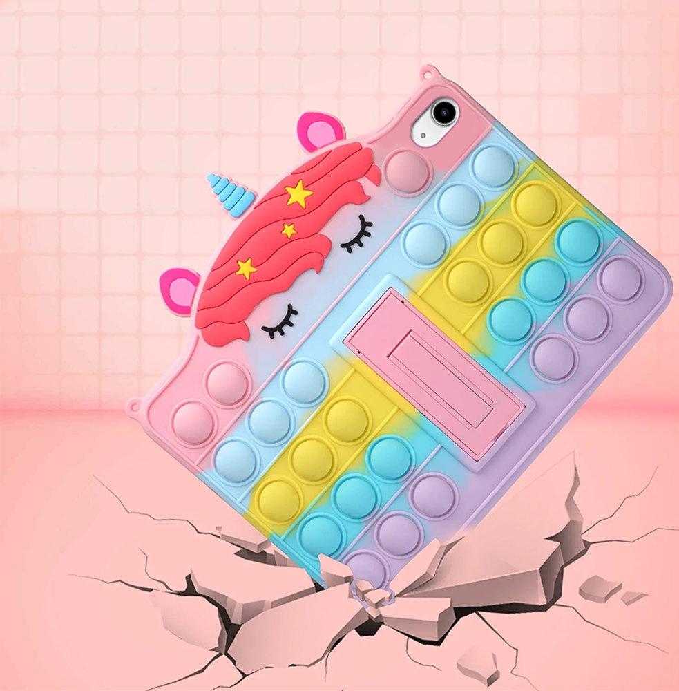 Kids' case for iPad 10.2" 2021/2020/2019 (9th/8th/7th gen.), Push Bubble Pop It, with stand and strap