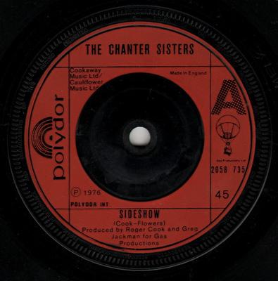 7-дюймовая пластинка CHANTER SISTERS - Sideshow 2058735 Polydor 1976 Великобритания Соул/Фанк Б/У