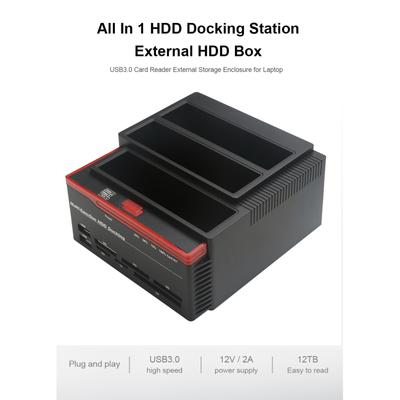 2,5 "/3,5" USB 3.0 до 2 SATA 1 IDE HDD Жесткий диск Док-станция Кардридер USB3.0 M2 TF