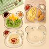 Multifunctional Glass Divided Plate with Dipping Dish for Seafood, Dumplings, and Portion Control