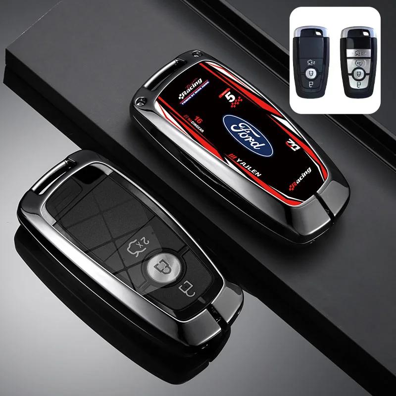 Car Sticker 2026 Ford Car Remote Key Case Cover For Ford Fusion Mustang Explorer F150 F250 F350 2017 2018 EcoSport Edge S-MAX Ra
