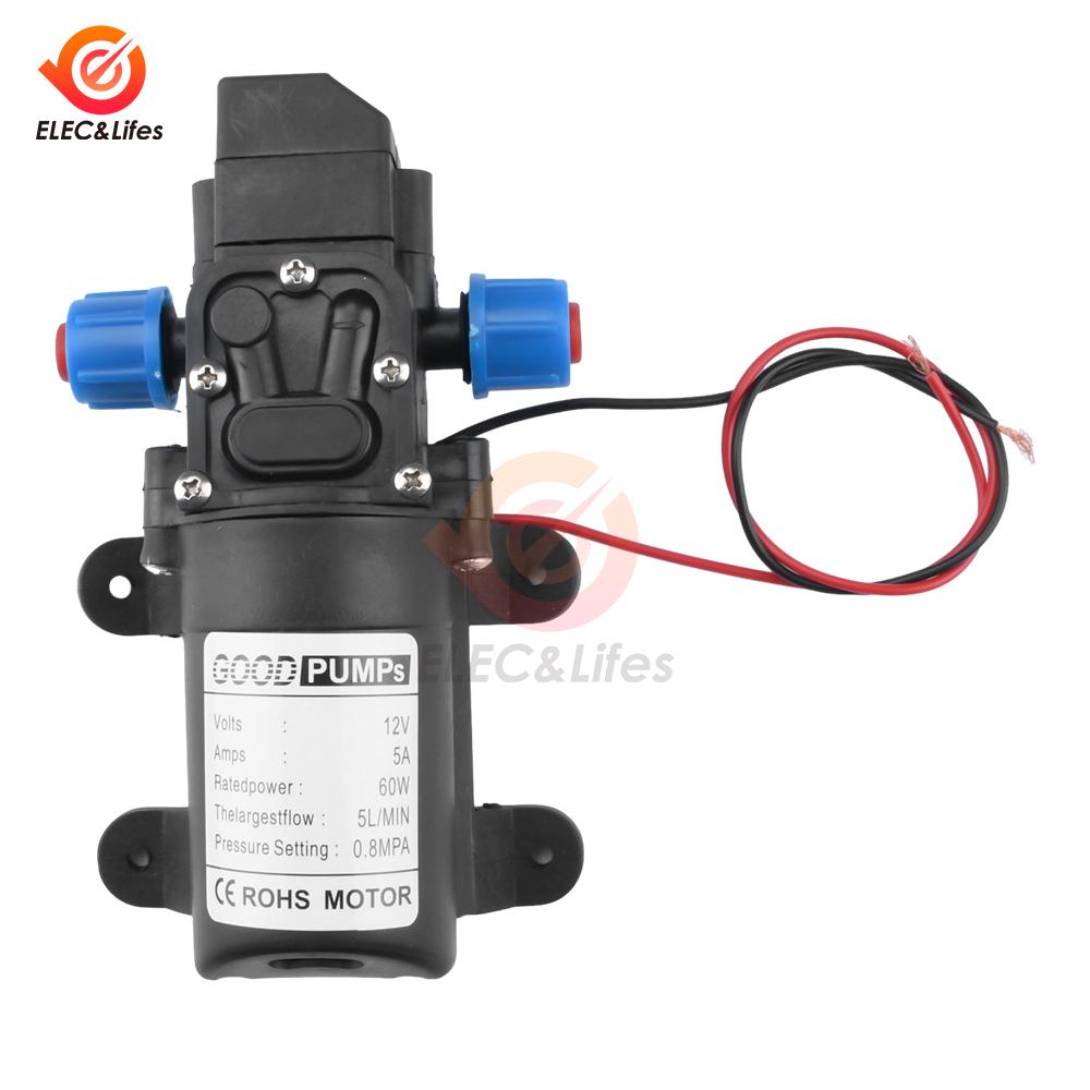 Automatic Flow Switch 3-5L/min DC 12V 5A 60W 70W 72W Auto Diaphragm Water Pump Small Safe High Pressure Self Priming Pumps