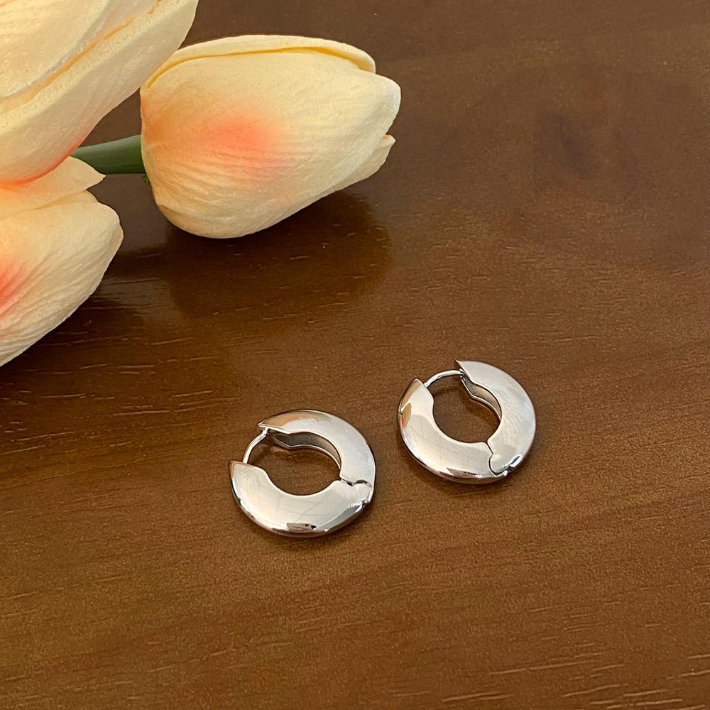 Элегантные геометрические глянцевые серьги-кольца из серебра 925 пробы для женщин и девочек, роскошные новые модные модные ювелирные изделия, подарок для вечеринки