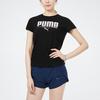 Puma Разноцветный логотип, спортивная повседневная дышащая футболка с круглым вырезом и коротким рукавом с буквенным принтом, женские топы, черный цвет 845603-01