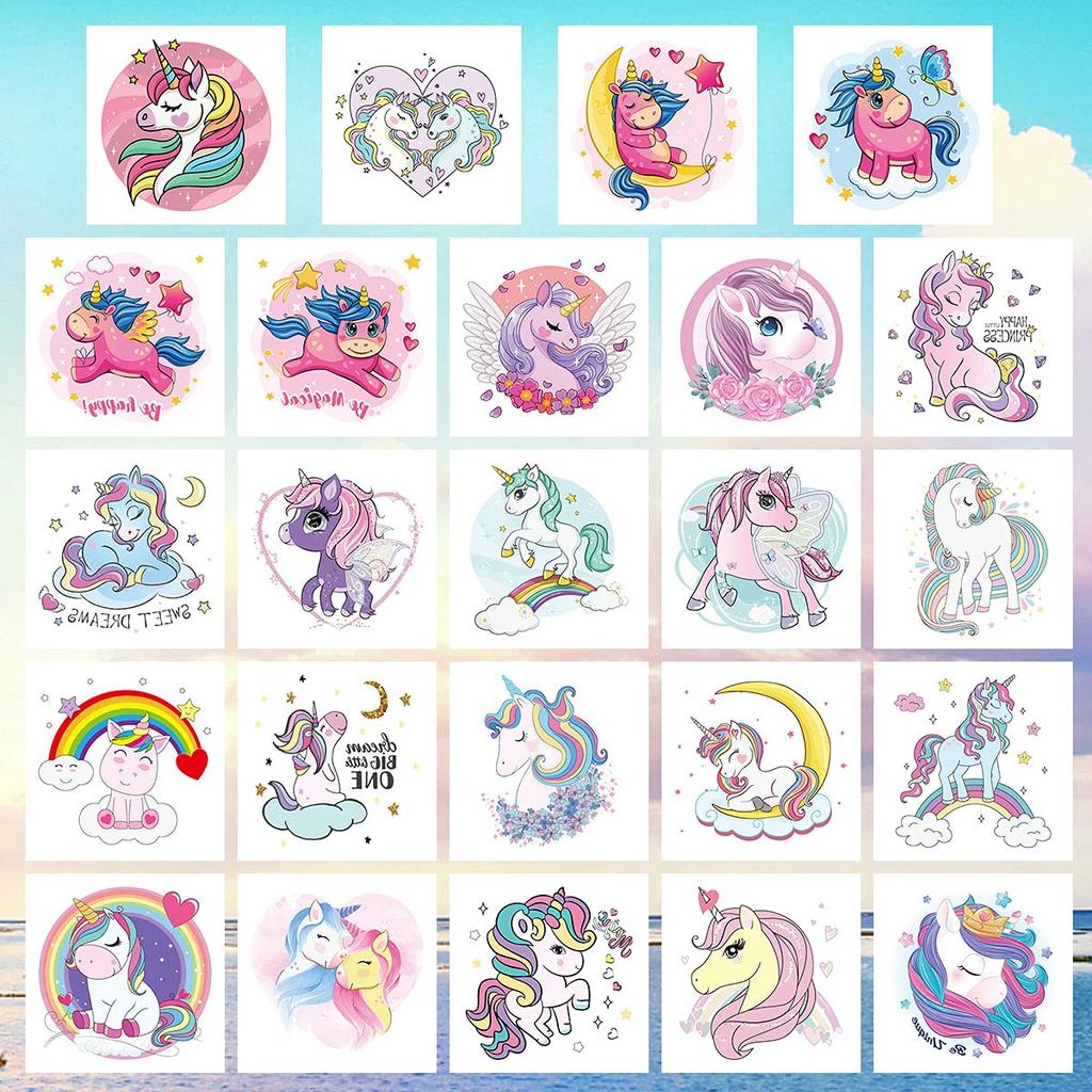 ANIUVOT 24 шт. наклейки-татуировки единорог маленькие дети временные детские поощрительные наклейки наклейки на тело аксессуары для косплея на день рождения Рождество