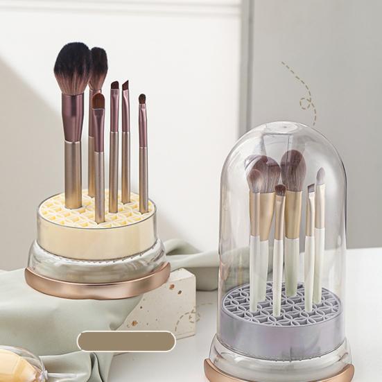 2-in-1 Silicone Makeup Brush Cleaner Bowl Cosmetic Brush Cleaner with Drying Holder for Storage Stand