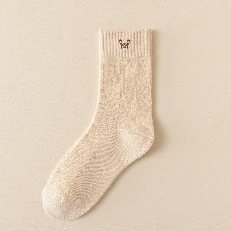 Fleece, Thickened, Looped, Striped, Striped, Women's Mid-calf Socks, Winter Women's Moon Long Socks, Winter Trend