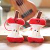 Adorable Plush Apple Core Keychain Soft And Cute Stuffed Fruit Toy For Bags And Keys