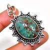 Chrysoprase Gemstone 925 Silver Plated Handmade Jewelry Pendant 1.89"