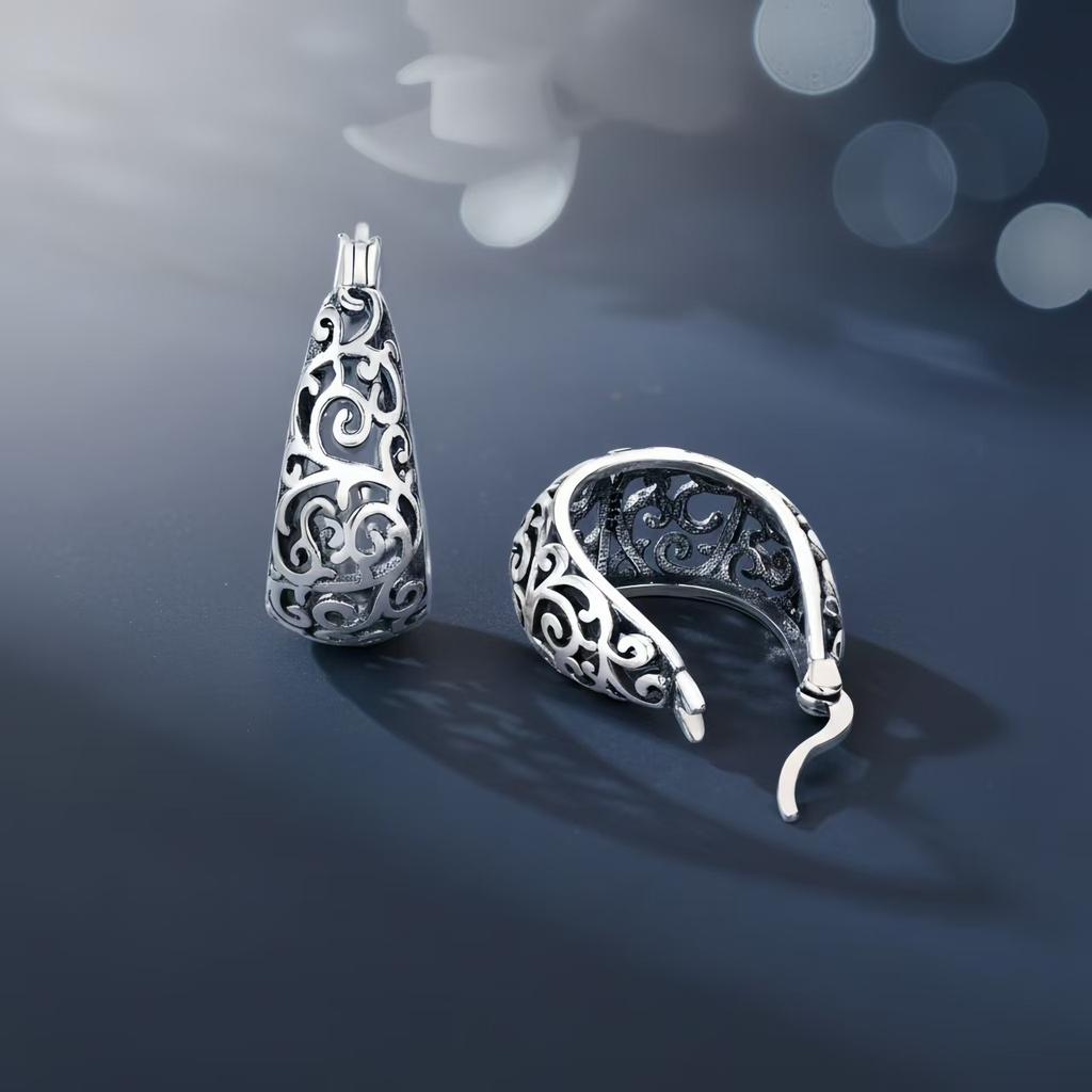 Серьги-кольца из серебра 925 пробы, серия «Винтажная лоза», универсальные серьги для женщин, ювелирные изделия, тонкие подарки на день рождения