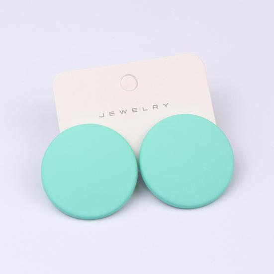 1 пара серег-гвоздиков ярких цветов с геометрическим рисунком, аэрозольная краска, пирсинг, простые для женщин и девочек, большие