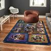 Raccoon Adventures Frames Pattern Rug Floor Mat for Living Room or Bedroom Soft and Comfortable Carpet a Gift for Birthday and Holiday.