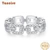 Tancise S925 Sterling Silver Chain Ring Women's Full Diamond Pig Nose Ring Couple's Ring Tail Ring Overlapping Style Versatile Style