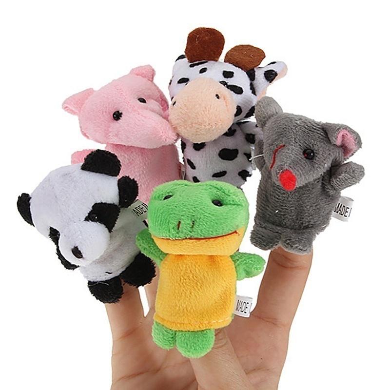 Cartoon Biological Animal Finger Puppet Plush Toys for 10pcs