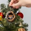 Animal Pendant 2D Acrylic Animal Hanging Ornament Animal In Tree Hole Xmas Tree