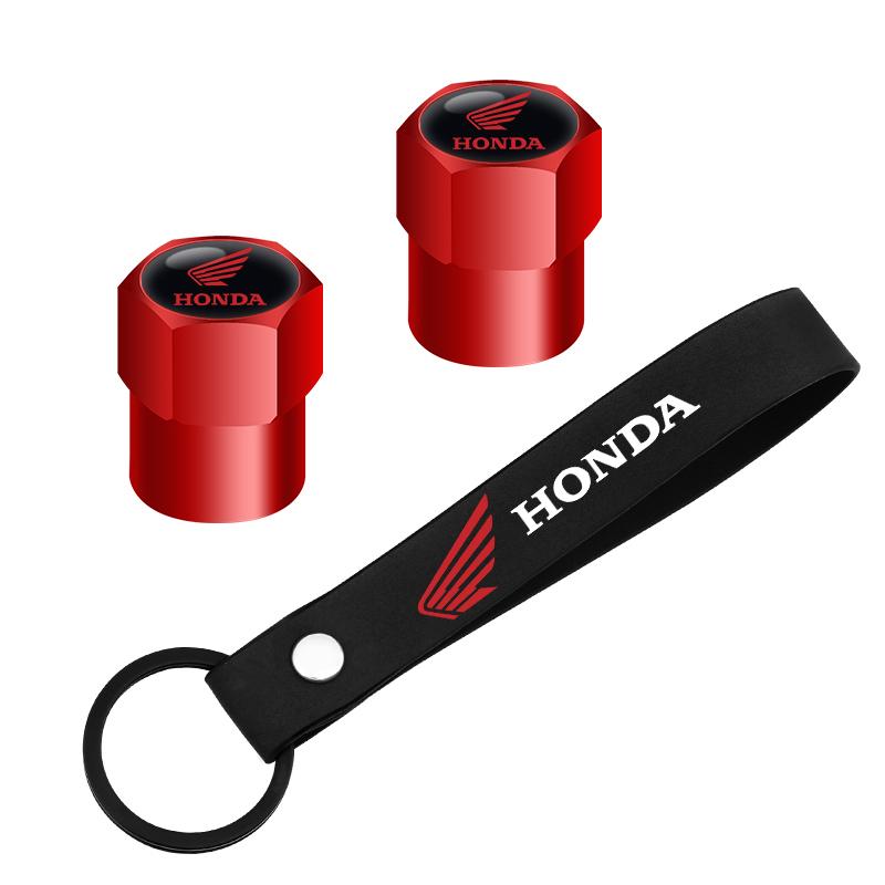 Motorcycle Keychain Suede Keyring with Tire Valve Caps Tyre Rim Stem Covers For Honda CB400 CB650F CBF CBR250RR CRF SH300 NC750 ydcp00