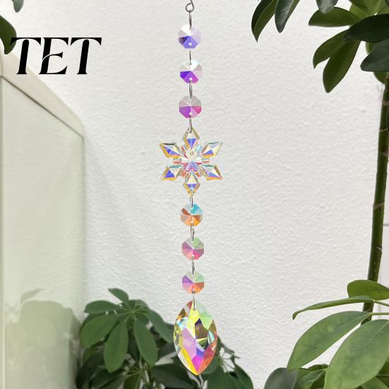 Faux Crystal Prism for Balcony Sun Catcher, Hanging Suncatcher, Snowflake Rainbow Maker Pendant Retro Style Wall Decoration Window, Home Christmas