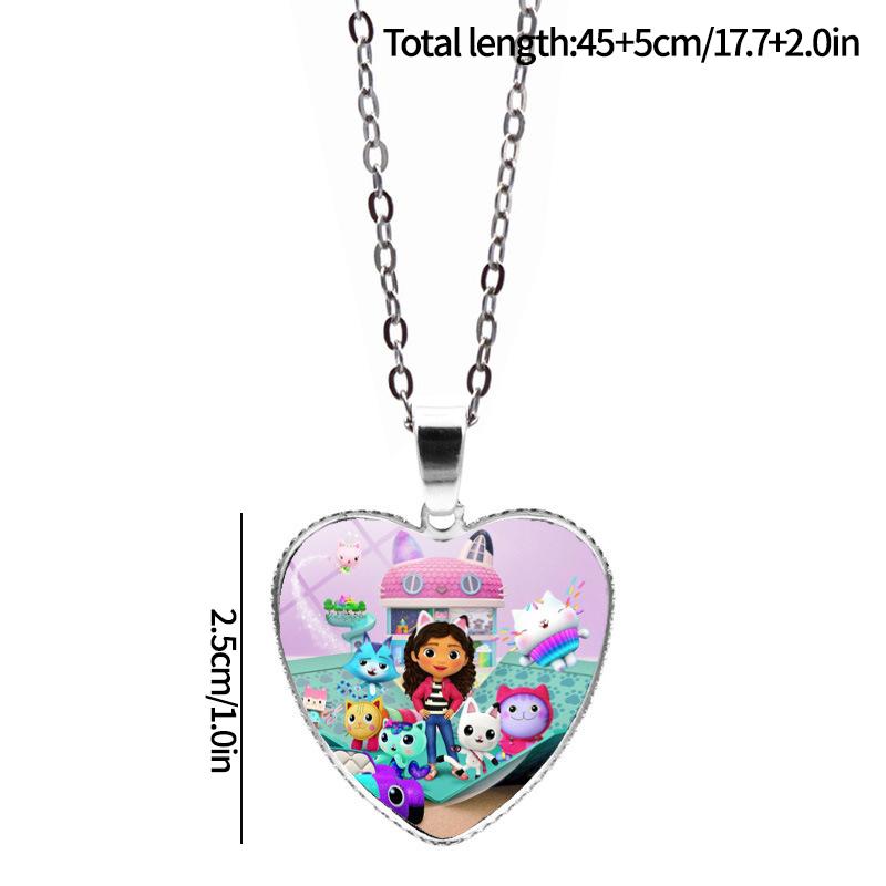 1/2Pcs Cute Gabby Dollhouse Beaded Bracelet Heart Shape Necklace Anime Figure Bracelets Choker Birthday Fans Gift Party Favor