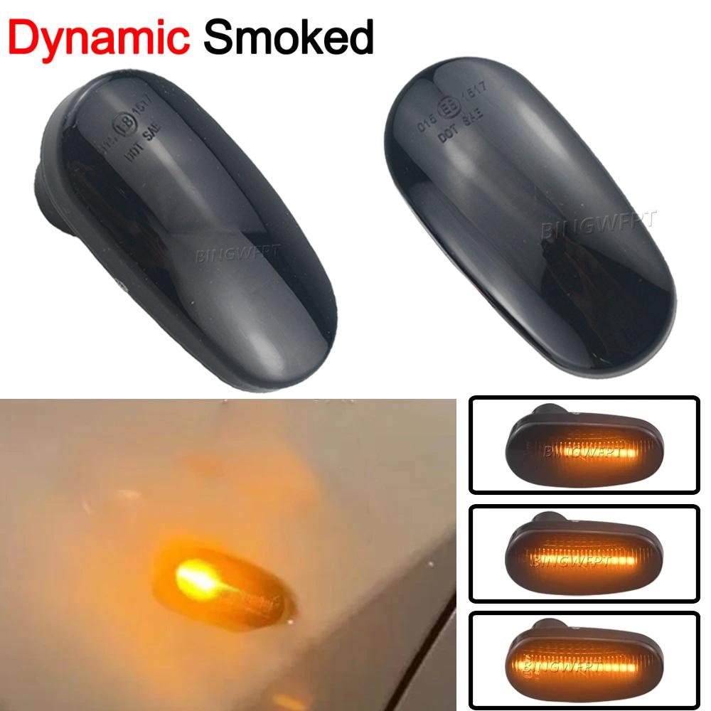 2Pcs Dynamic LED Side Marker Lights Sequential Turn Signal Flashing Blinker Lamp For Fiat Bravo II Hatchback (198) 2007-2014