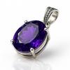 37Ct Certified Natural Purple Tourmaline Pendant Oval Cut 925 Sterling Silver AI-23-NS