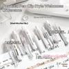 5pcs Retractable Gel Pen Korean Fashion Simplicity Transparent Writing Pen Quick Drying ST/CS Tip 0.5mm Black Ink Scrapbook Pen