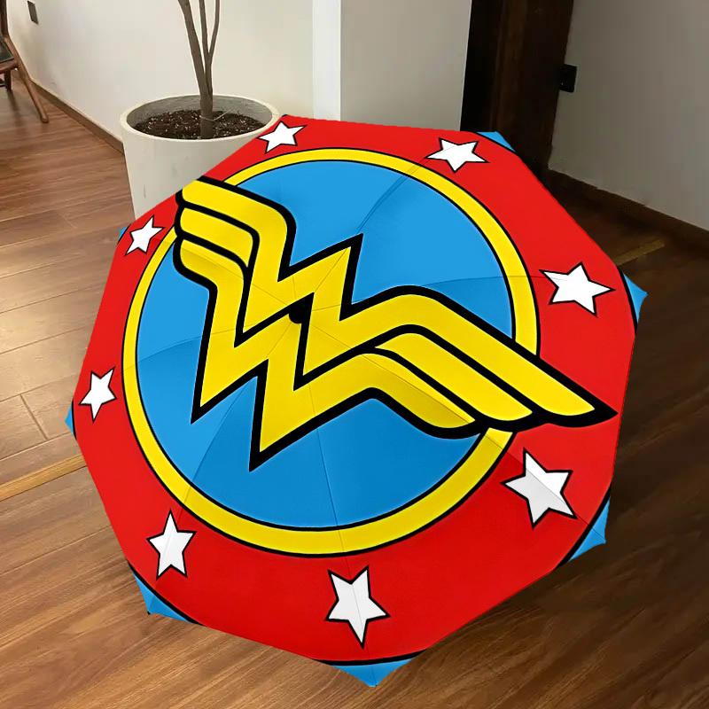 1PC Wonder Woman Umbrella-8-Rib Reinforced, Automatic Open, Lightweight & Durable, Cute Fashion Accessory for Outdoor-W9310