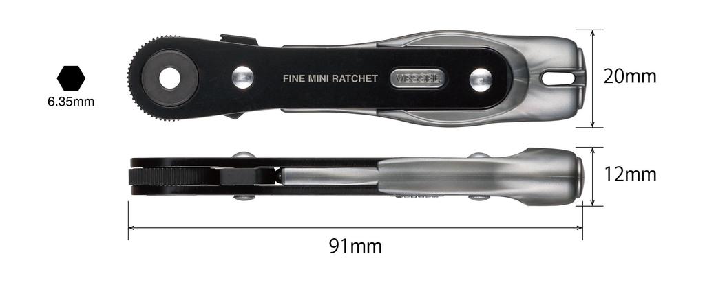 VESSEL Fine Mini Ratchet Straight with 5 Ultra-Thin Driver, Type, Bits, TD-24