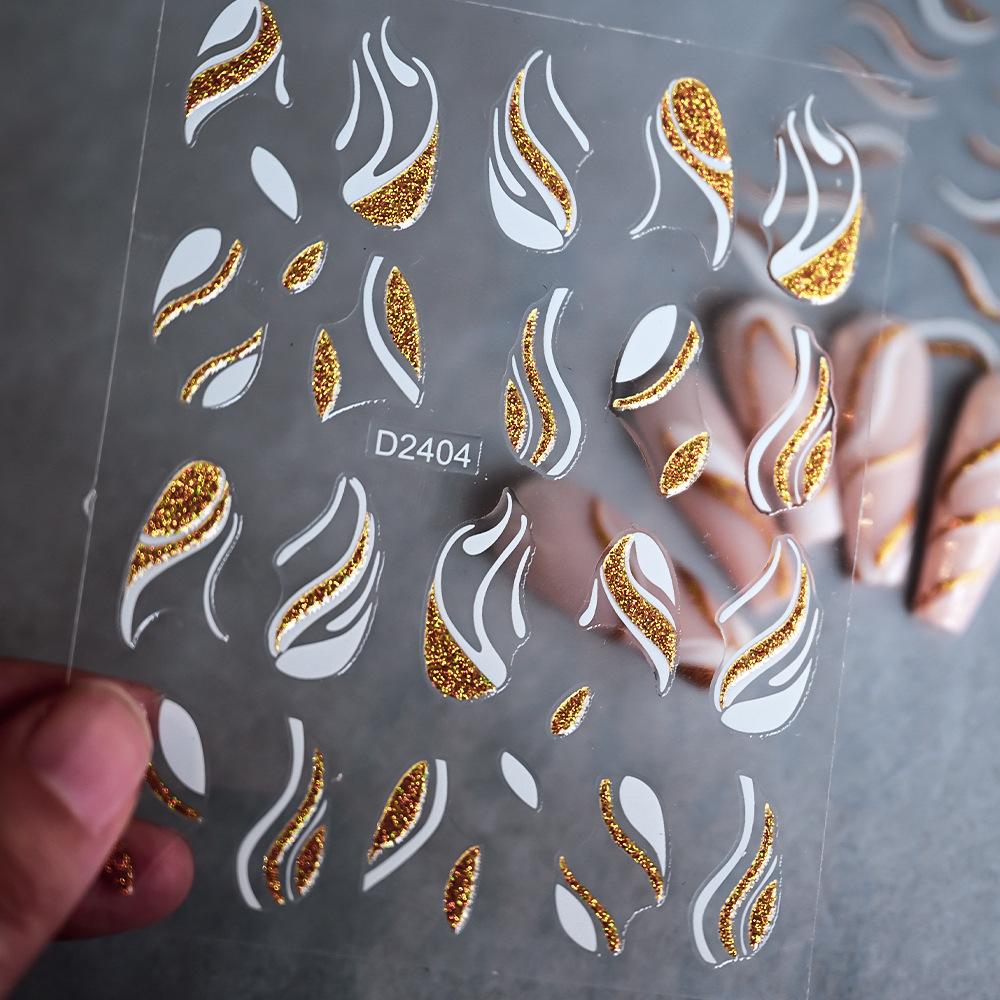 Наклейки для ногтей для девочек Золотая линия Наклейки для ногтей 1 шт.