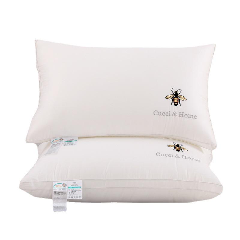 Подушка для поддержки шеи из чистого хлопка и соевого волокна - 60s 100% хлопок, машинная стирка, для гостиниц и дома.