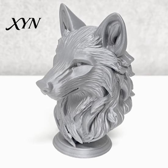 Реалистичный Декор Головы Волка 3D Печатная Фигурка, Статуэтка с Круглым Орнаментом-Основанием, Скульптура Дикого Животного для Дома, Офиса, Книжной Полки, Рабочего Стола