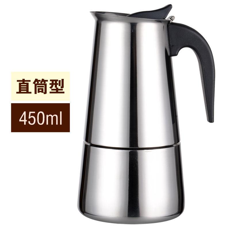 Stove Top Moka Coffee Pot 100/200/300/450ml Stainless Steel Filter Italian Espresso Coffee Maker Percolator Tool Mocha Cafetiere