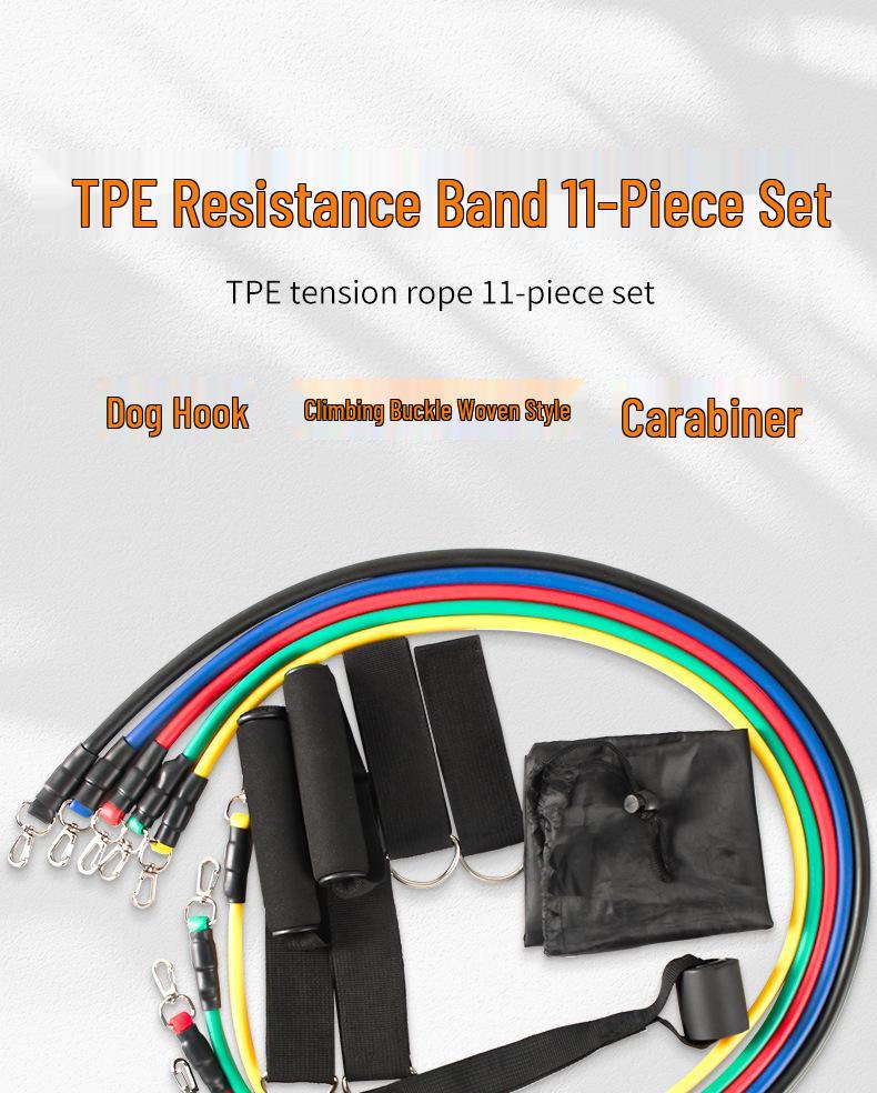 11-Piece Resistance Bands Set: Chest & Shoulder Exercise, Muscle Toning, Weight Loss, Stretching Equipment