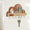 Cloud House Forest Key Storage Holder Solid Wood Decorative Hook Door Wall Hook  Home Decor