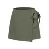 Women's Fashion Linen Lace-up  Color Culottes Zipper Shorts Summer Shorts