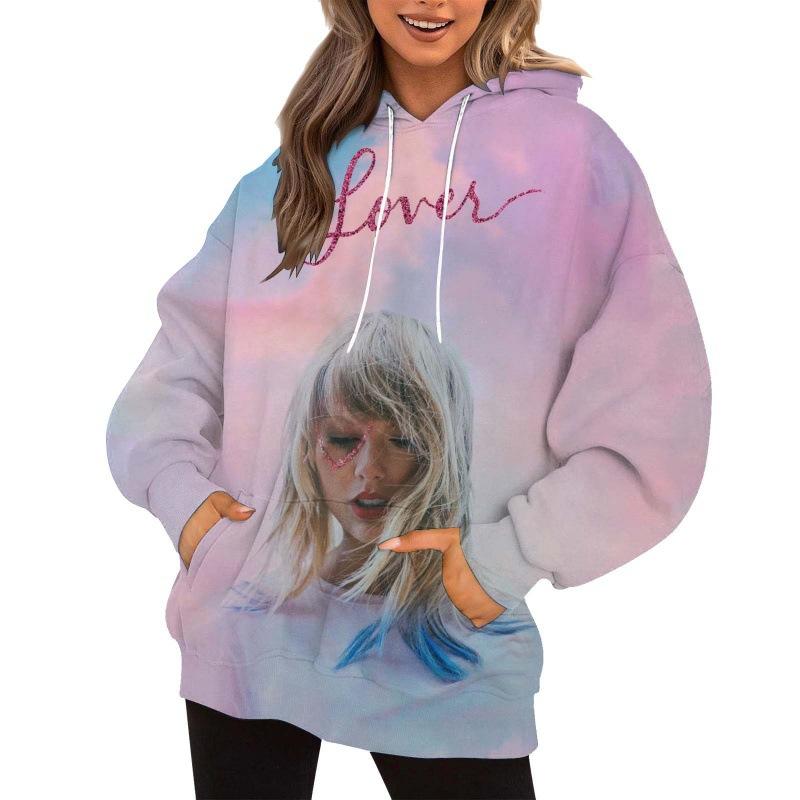 Autumn 3D Taylor Swift Printed Hoodies Fashionable Casual Sports Long Sleeved Men's Hooded Sweatshirts