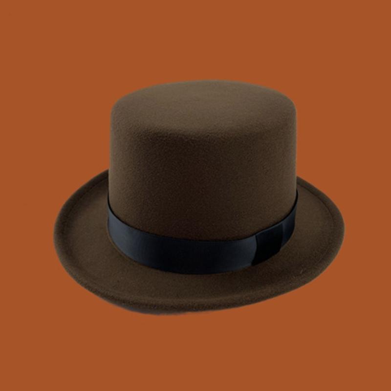 British Style Adult/Teens Derby Hat Prom Carnivals Party Costume Felt Magician Hat for Carnivals Show Rave Party