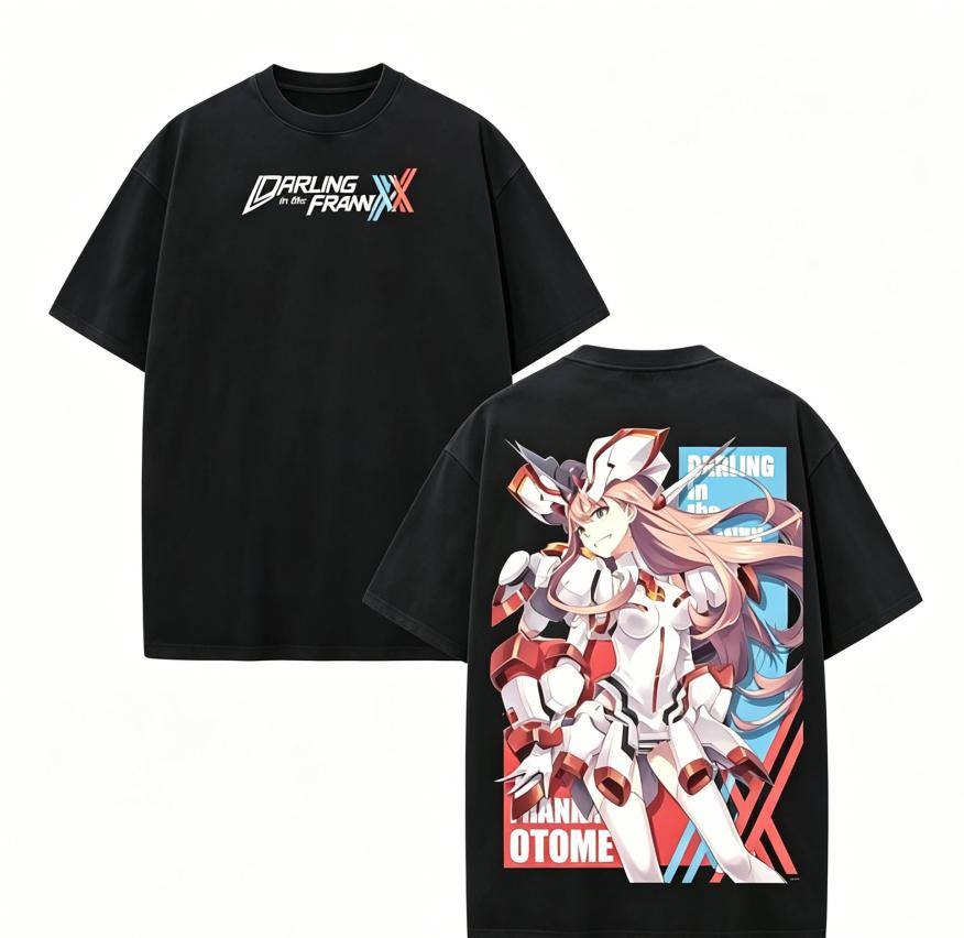 DARLING in the FRANXX Зеро Ту Аниме Любитель Стиранная Футболка Круглогодичная одежда Высокое качество Личность Одежда Большой Размер Унисекс Новая Модель Футболка для Пар
