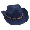Colorful Beaded Beach Hat Ethnic Style Cowboy Straw Hat Panama Sun Protection Sun Hat Spring Summer Spanish Jazz Hat