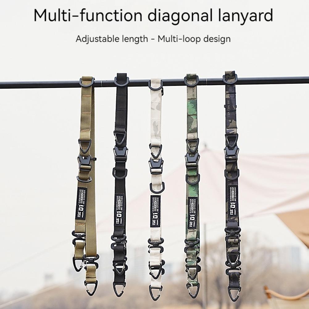 Tactical Shoulder Strap Quick Release Adjustable Crossbody Bag Strap with Hanging Ring Outdoor Camping Molle Extensible Accessor