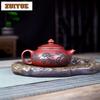 180ml Yixing Purple Clay Teapots Artists Handmade Han Jiang Pot Raw Ore Dragon's Blood Sand Tea Making Kettle Zisha Tea Set Gift