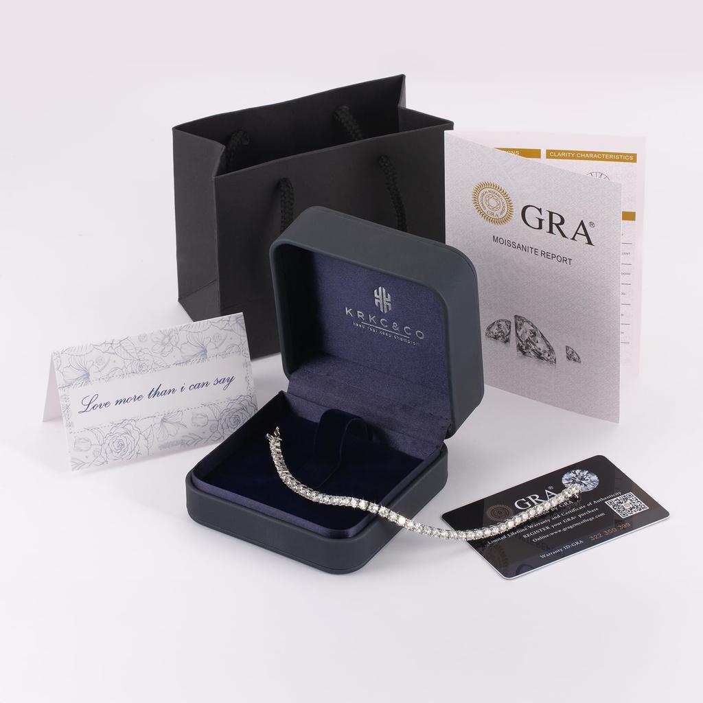 Теннисный браслет из муассанита, серебряный браслет 925 пробы, гипоаллергенный искусственный бриллиант, покрытый белым золотом, сверкающие роскошные ювелирные изделия для женщин