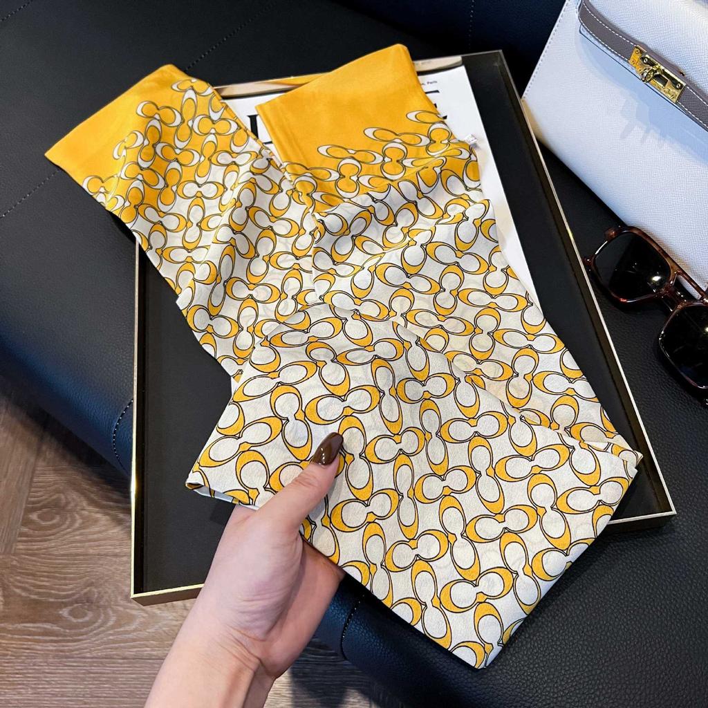 New small scarf thin and narrow strip printed silk scarf women's new streamer fashionable versatile professional decoration scarf scarf