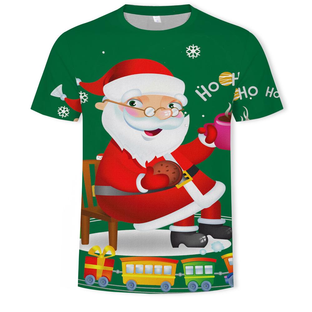 Рождественская мужская футболка с 3D цифровой печатью и короткими рукавами