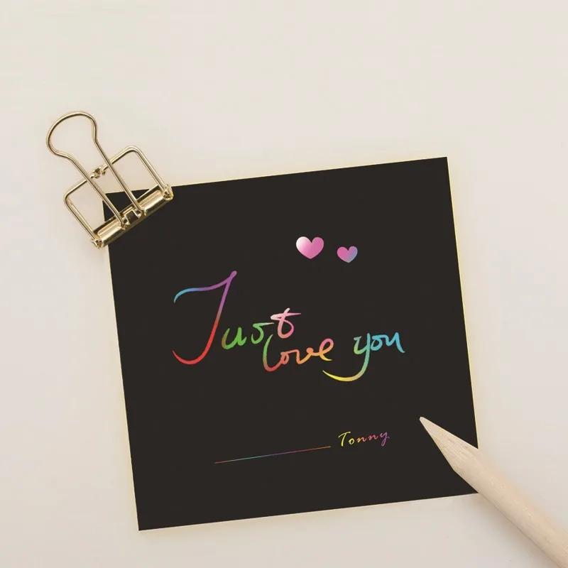 100 шт./набор радужных скретч-бумажных карточек DIY блокнот почтовая открытка подарочное поздравительное приглашение сообщение открытка праздничные принадлежности для вечеринок