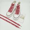 Tenglin Red Thick Plush Shoelaces for Winter - Perfect for Canvas & AJ White Shoes (1 Pair)